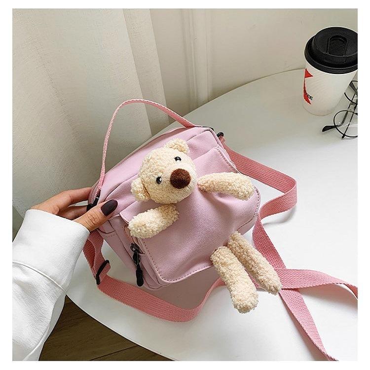Изображение товара: Маленькие сумки с милым медведем, Женская нейлоновая сумка-мессенджер, женская сумка-тоут, сумка на плечо, сумочки, сумка через плечо для женщин, портфель, кошельки