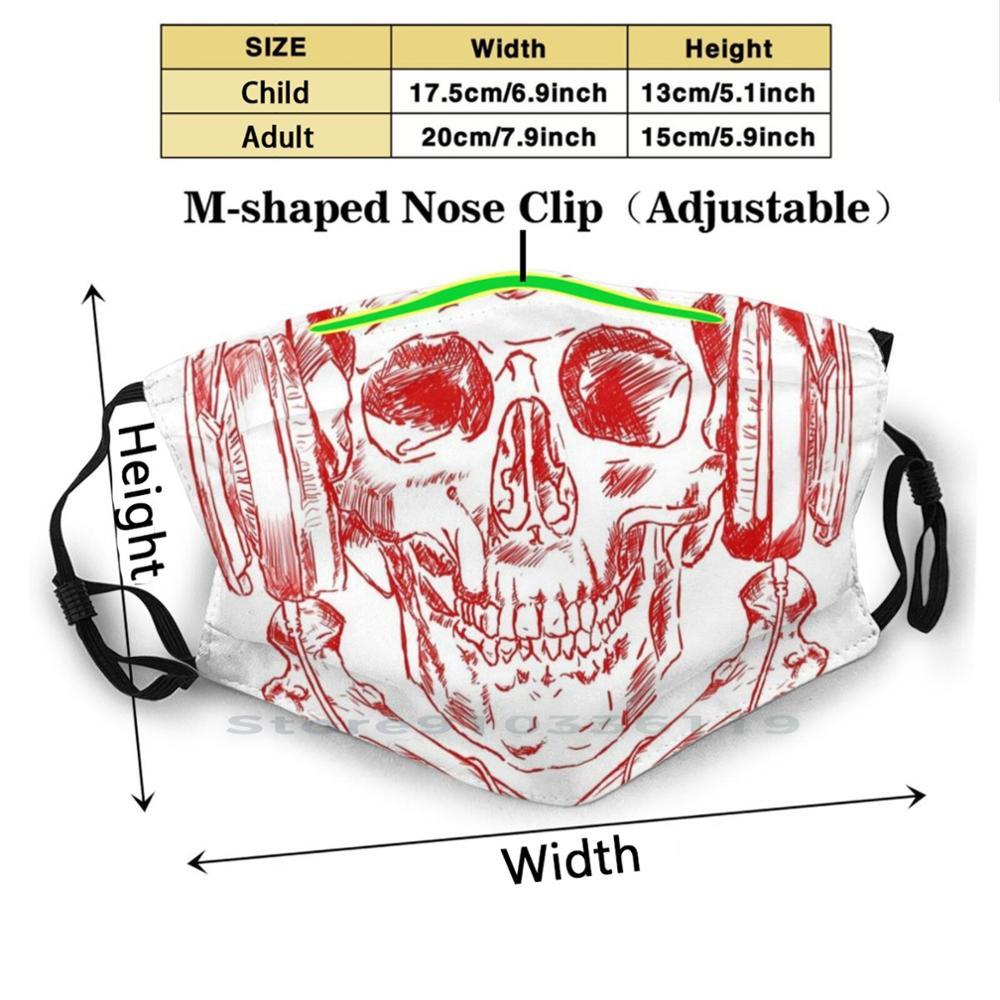 Изображение товара: Музыкальная Пиратская: красная версия для взрослых и детей моющаяся смешная маска для лица с фильтром музыкальные наушники с пиратским черепом