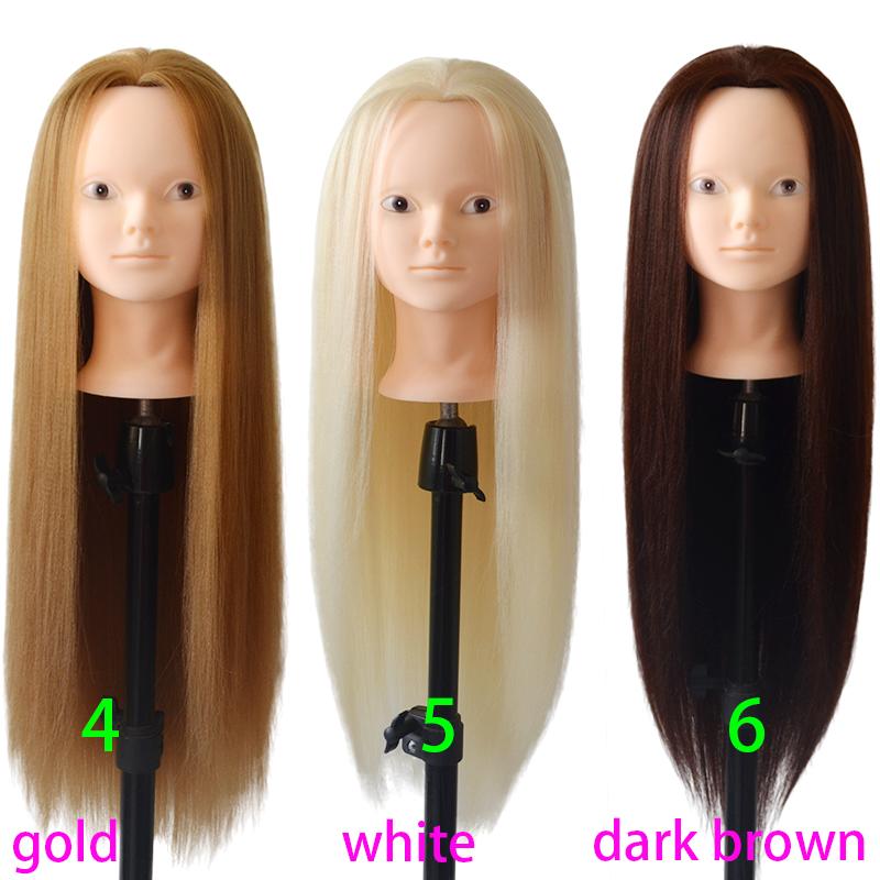 Изображение товара: голова куклы Новая тренировочная головка с светлыми волосами, голова куклы, Профессиональная парикмахерская голова, манекен без макияжа, лицо, золотые волосы, голова манекена маникен голова