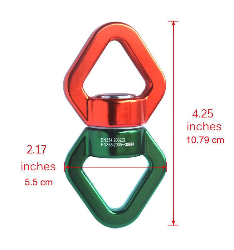 Изображение товара: 30KN Yoga Accessories Carabiner Universal Ring Gimbal climbing Rotary Connector Rotational Hammock Spinner Rope Swivel Connector