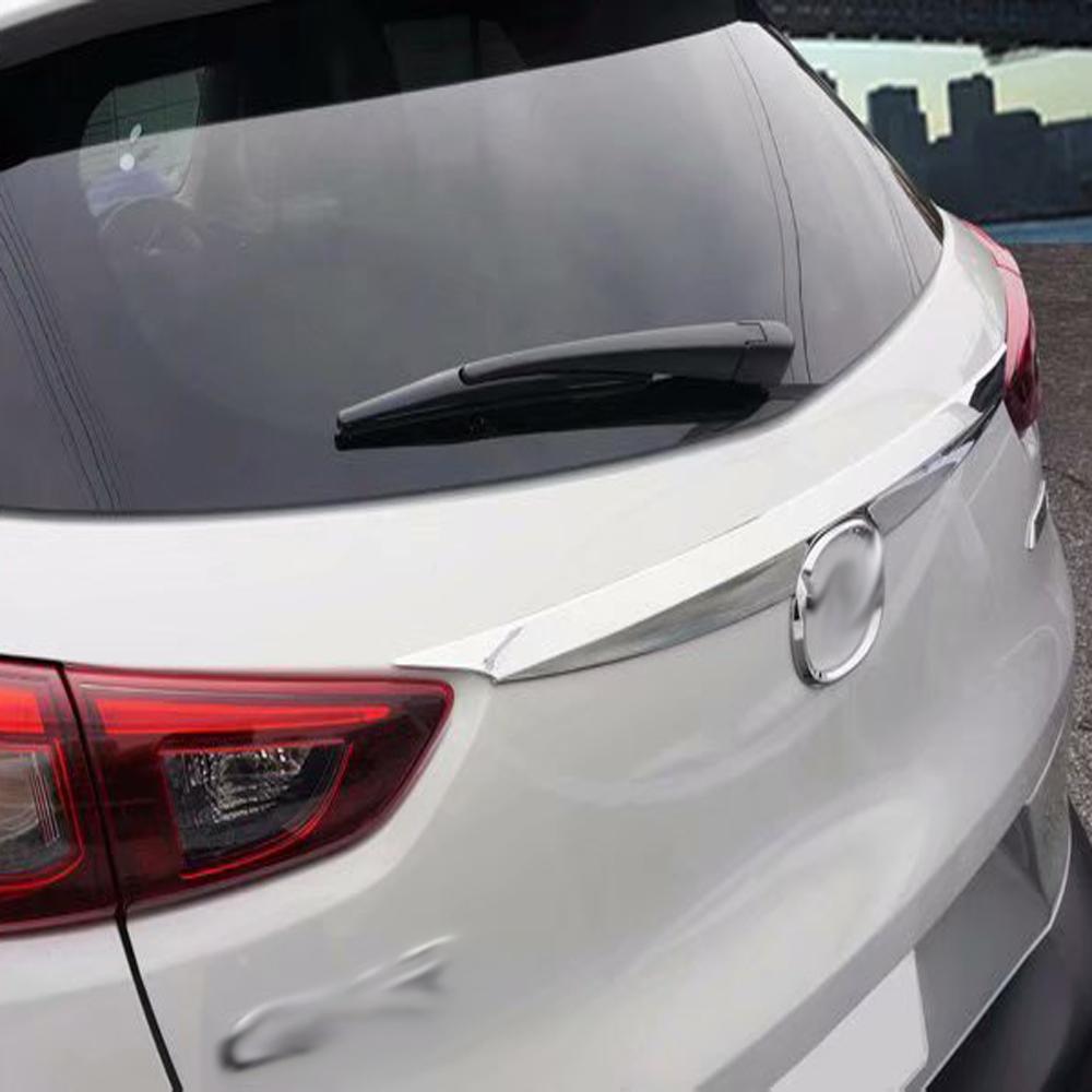 Изображение товара: Для Mazda CX-3 CX3 2017 2018 2019 2020 ABS Хромированная Задняя Крышка багажника задняя дверь декоративная полоса крышка отделка Аксессуары