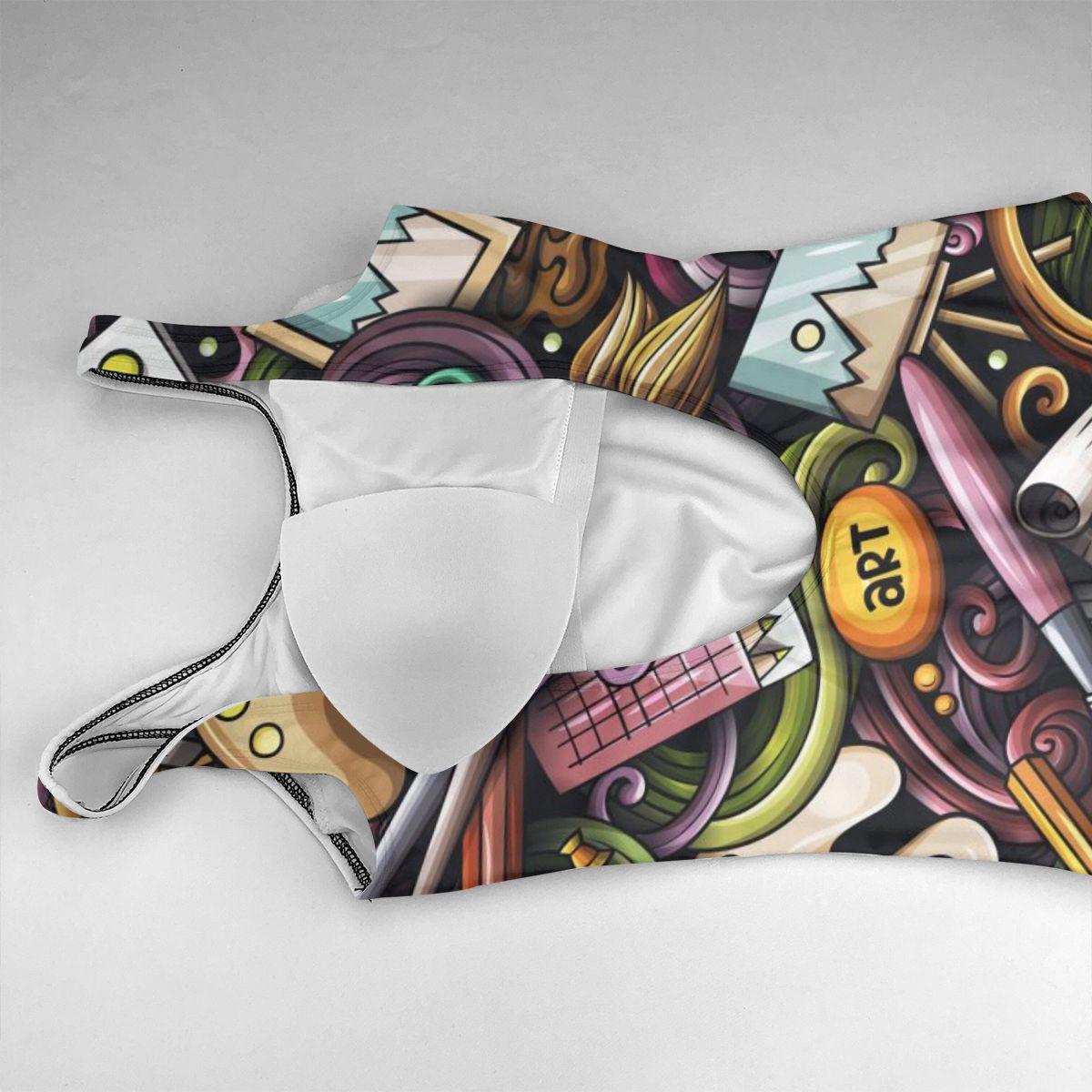 Изображение товара: Женская купальная одежда, сексуальный цельный купальный костюм с открытой спиной, купальный костюм, боди, пляжная одежда для плавания с рисунком, милый рисунок художника, 2020