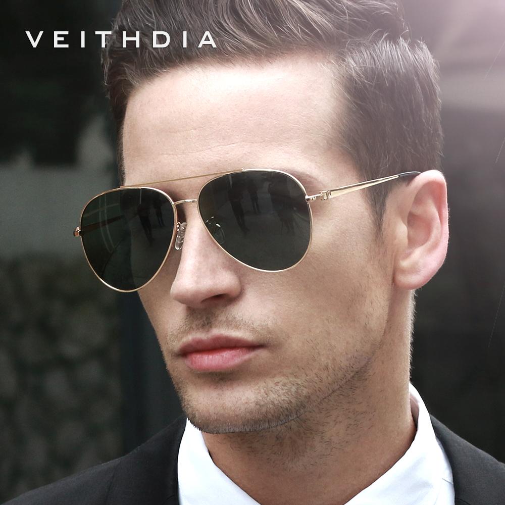 Изображение товара: Мужские и женские очки VEITHDIA, винтажные поляризационные солнцезащитные очки из сплава, Классические Брендовые спортивные очки с покрытием для вождения, S8259