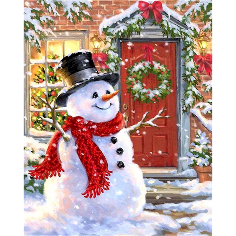 Изображение товара: Gatyztory рамка Санта снеговик DIY картина по номерам ручная роспись масляная живопись холст окрашивание подарок