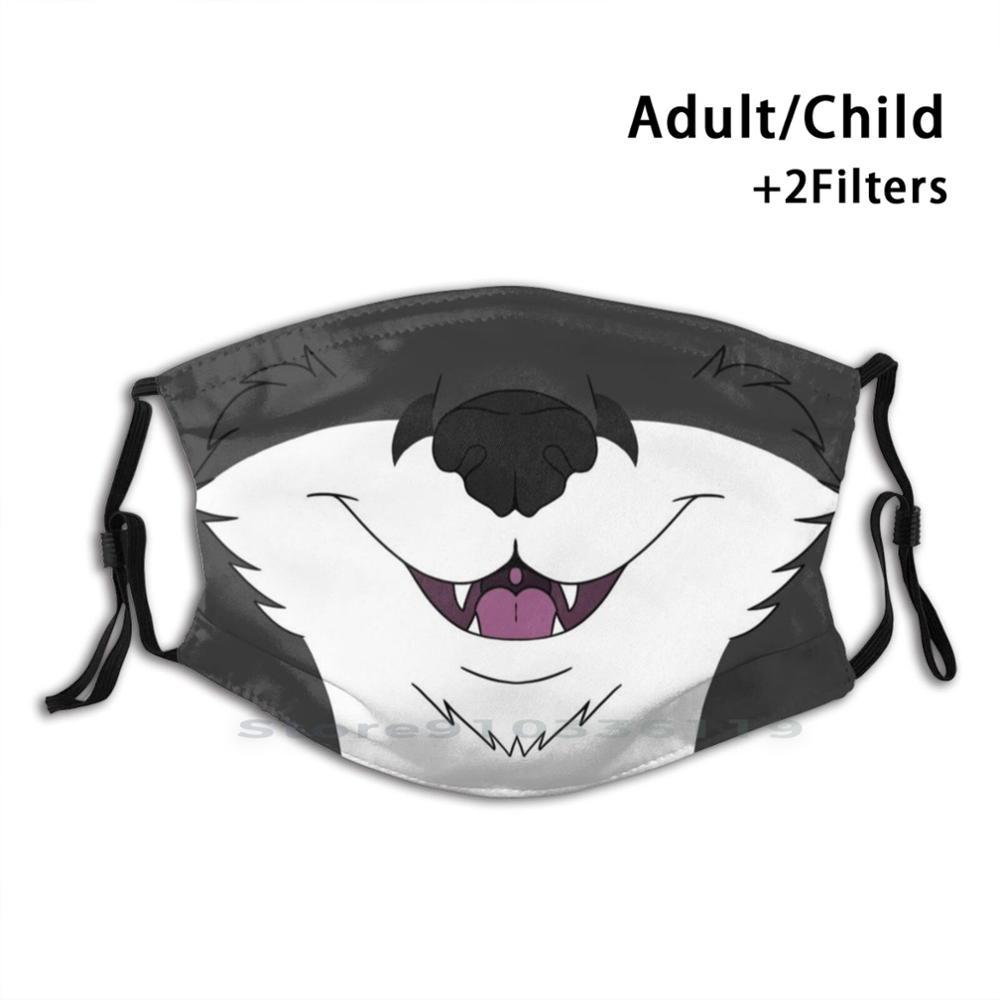 Изображение товара: Черная лисица, дизайн рта, Пылезащитный фильтр, детская лисица, милый пушистый рот