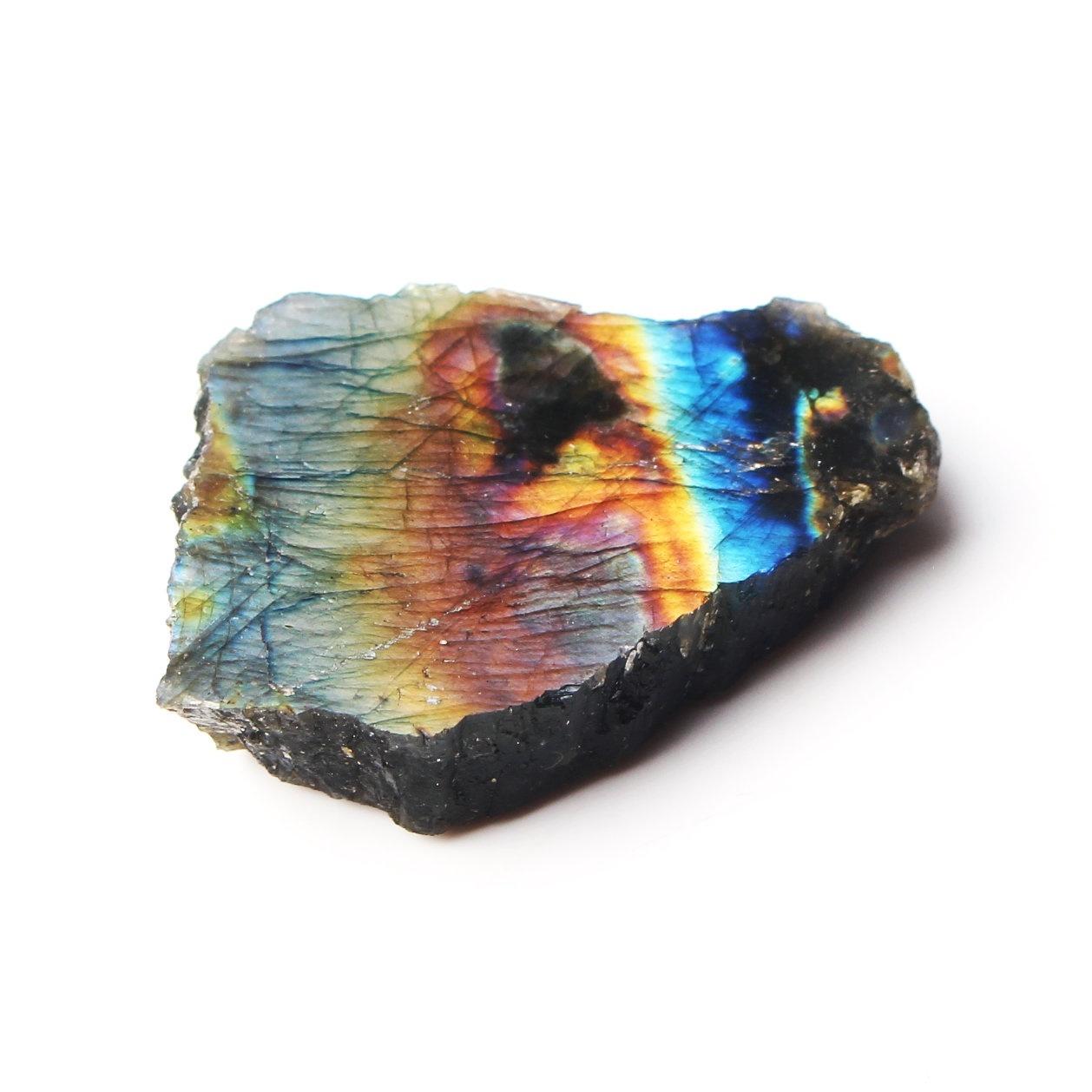 Изображение товара: 1 шт. 20-40 г натуральный Лабрадорит минеральный образец с одной стороны полированный камень грубый камень, реики драгоценный камень Исцеление