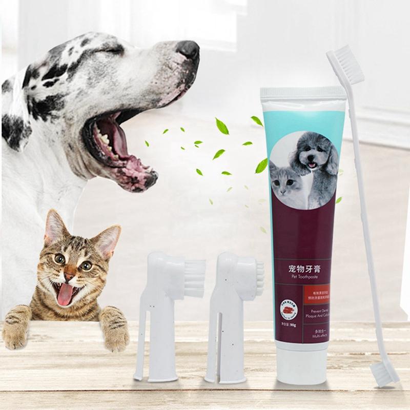 Изображение товара: Наборы для чистки зубов домашних животных, зубные щетки, зубные пасты для кошек и собак, товары для ухода за зубами домашних животных