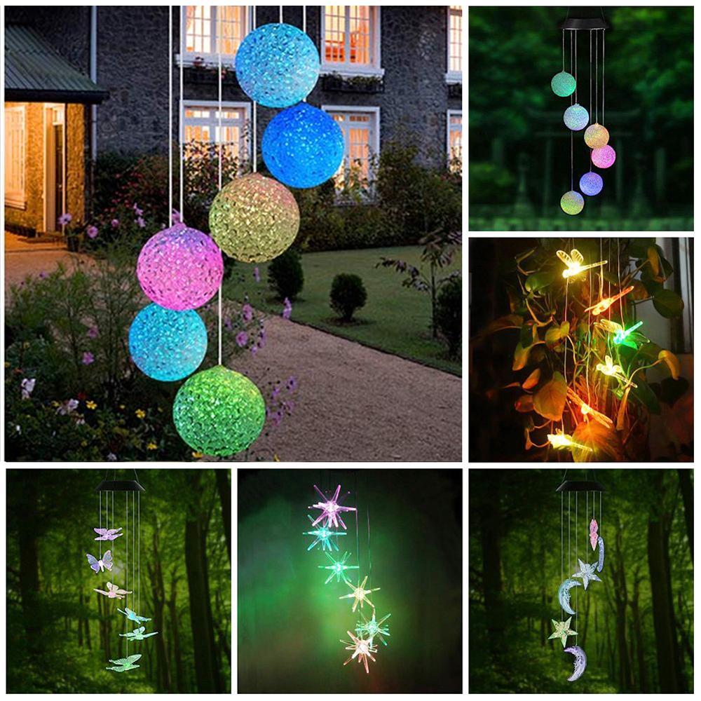 Изображение товара: 14 видов уличных светодиодных фонарей на солнечной батарее, спиральный подвесной светильник с изменением цвета, садовый Сказочный ночсветильник, домашний декор