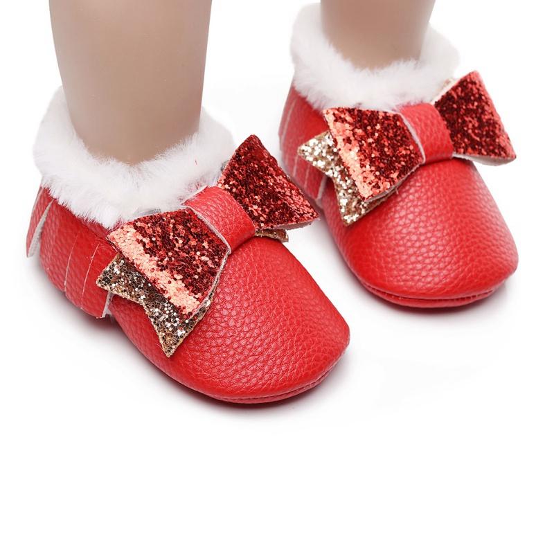 Изображение товара: Kids Baby Girl Boots Shoes Winter Fashion Children Fringed Butterfly-knot Warm Shoes Baby Leather Boots Infant Toddler Shoes
