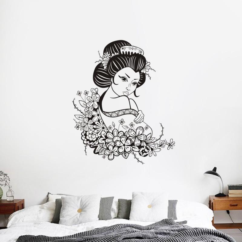 Изображение товара: Японская Наклейка на стену для ванной комнаты, украшения дома, виниловые наклейки, сексуальная девушка, суши, наклейка на стену