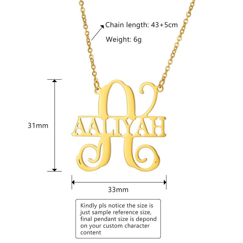 Изображение товара: Индивидуальное ожерелье с кулоном с именем на заказ, ожерелье из нержавеющей стали с надписью «Капитал» для юбилея, дня рождения