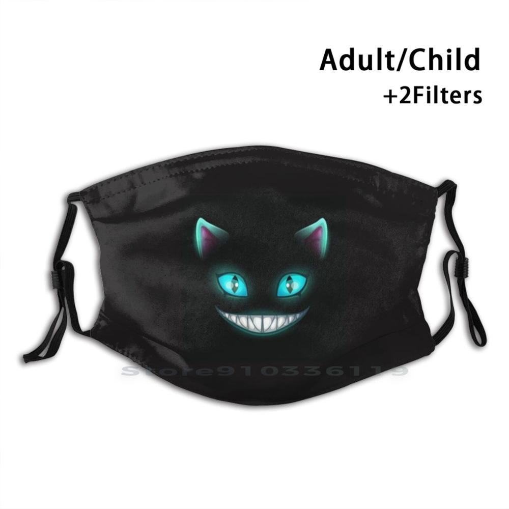 Изображение товара: Крутая многоразовая маска для лица с кошачьими глазами и фильтрами, Детские кошачьи глаза, светящиеся глаза, котенок, пятнистый, крутой кошачий рот