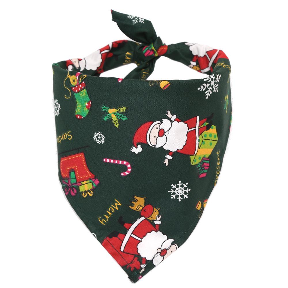 Изображение товара: Слюнявчик для домашних животных, Хлопковое полотенце, шарф для собак кошачий шарф, треугольная повязка для домашних животных, Рождественский подарок Qianyi