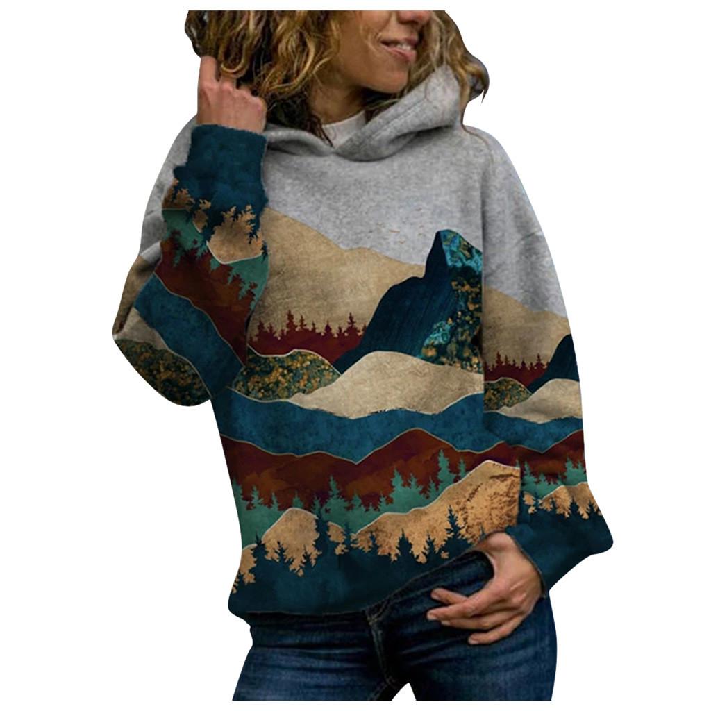 Изображение товара: MIARHB толстовки для женщин толстовка с принтом пуловер с длинными рукавами Топы Блузка зимняя одежда женская Повседневная Толстовка