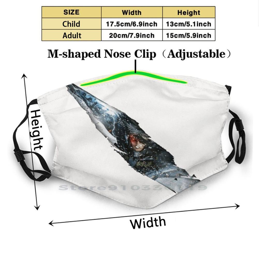Изображение товара: Моющаяся смешная маска для лица с фильтром Revengeance Raiden, металлическое снаряжение, металлическое снаряжение