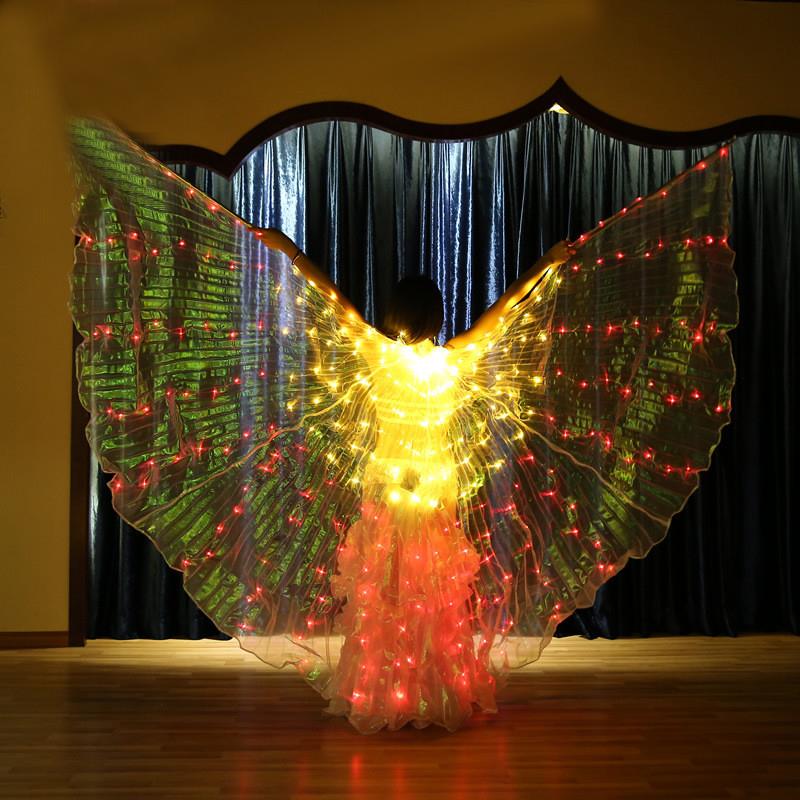 Изображение товара: Танец живота светодиодный Isis Крылья красочные популярные сцены реквизит крылья реквизит живота аксессуары для танцев включает в себя палку