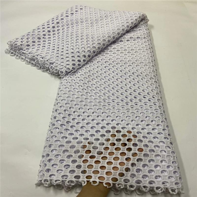 Изображение товара: Нигерийские кружевные ткани молочный шелк Африканский шнур кружева ткани 2020 гипюр кружева хлопок материал для свадебного платья r19-27