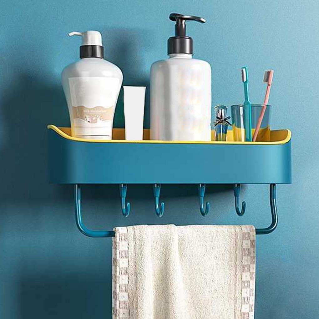 Изображение товара: Пластиковая Полка для ванной комнаты, настенный держатель для шампуня, органайзер для хранения, украшение для дома, аксессуары для ванной комнаты