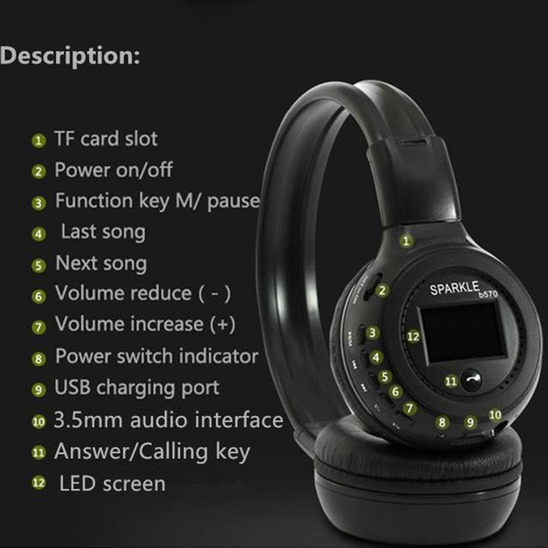 Изображение товара: UNITOP Фанатик B570 беспроводные Bluetooth наушники стерео наушники светодиодный экран музыкальный плеер гарнитура для XiaoMi Huawei мобильный телефон
