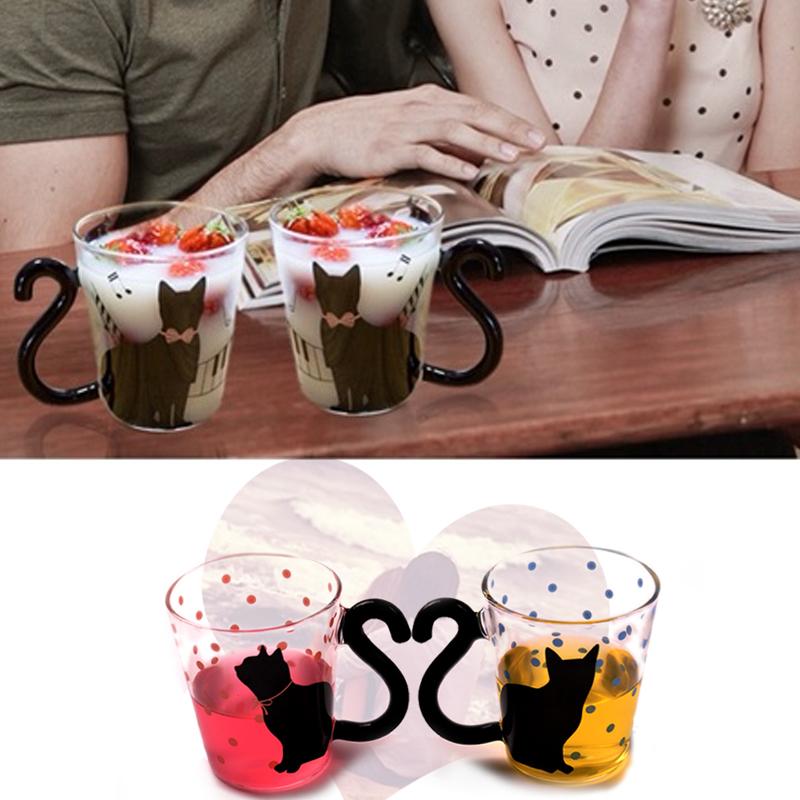 Изображение товара: Чайная чашка с изображением кота, стеклянная кружка, кружка с изображением кота
