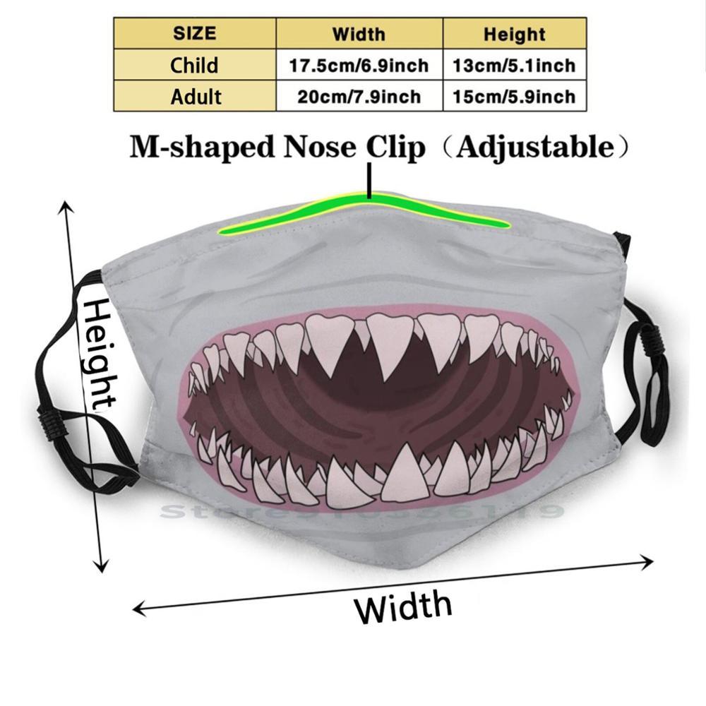 Изображение товара: Мегалодон маска рот дизайн анти-Пылевой фильтр смываемая маска для лица для Megalodon акулы зубы акулы доисторических Paleoart
