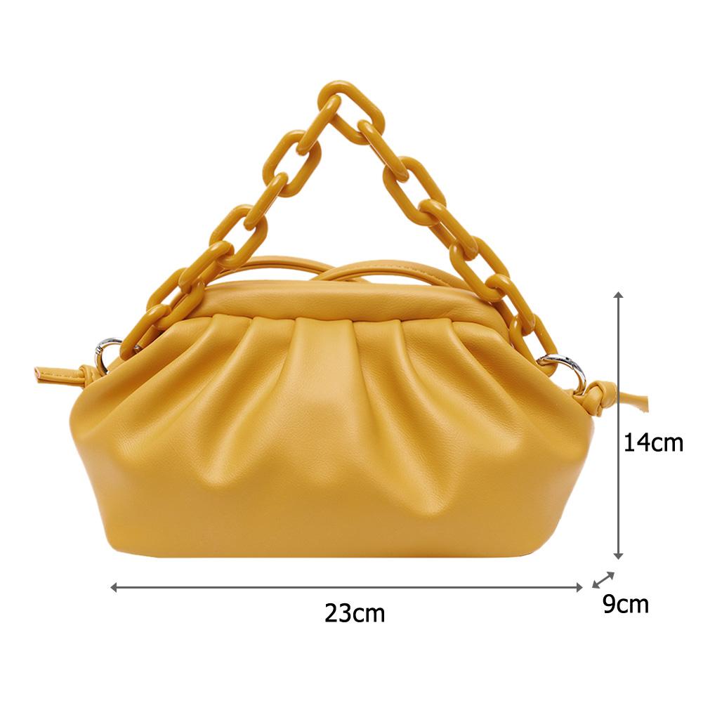 Изображение товара: Модная элегантная женская плиссированная сумка через плечо из мягкой искусственной кожи, однотонный мессенджер на цепочке, клатч, кошелек