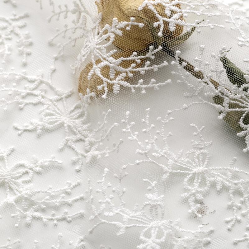 Изображение товара: 0,5 метров сетчатая марлевая ткань, белая вышитая кружевная ткань, скатерть, фоновая ткань, украшение для дома