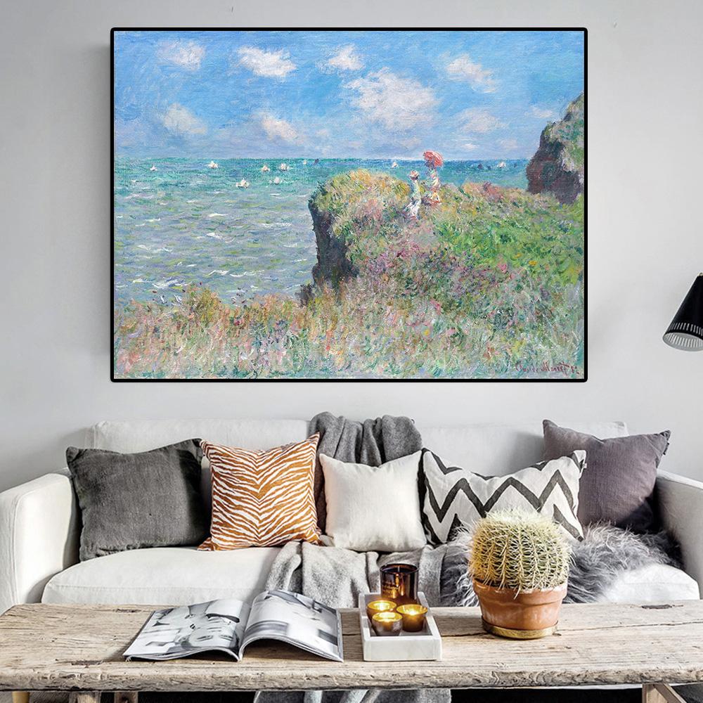Изображение товара: Классический пейзаж Клода Моне, картина маслом на холсте, постеры и принты, настенные картины для гостиной, домашний декор