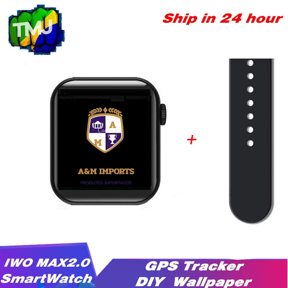 Изображение товара: A & M импорт IWO MAX2.0 Смарт-часы DIY часы лица Bluetooth Вызов Смарт-часы GPS трекер спортивный ремешок для Android IOS PK IWO 12 W26