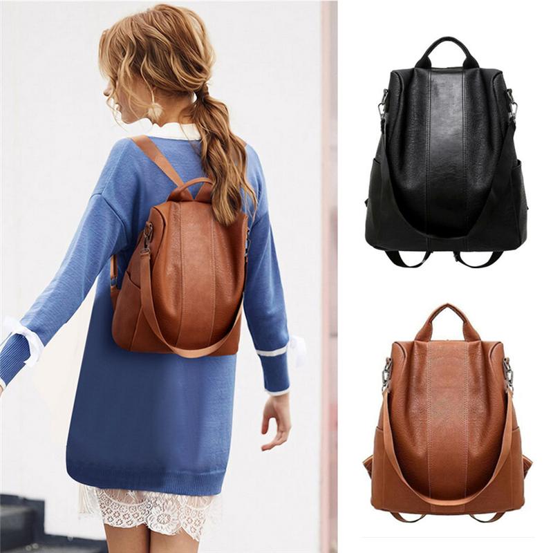 Изображение товара: Женский рюкзак из искусственной кожи с защитой от кражи, школьная сумка через плечо, модный дорожный органайзер, контейнер, чехол