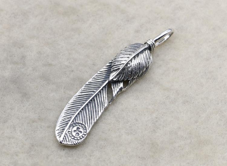Изображение товара: Панк тайское серебро ретро перо Мужская подвеска S925 серебро ожерелье ювелирные изделия