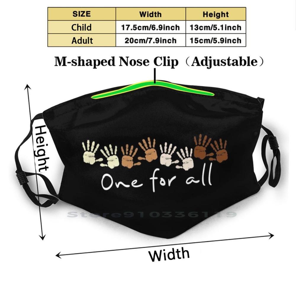Изображение товара: Многоразовая маска с фильтром Pm2.5 для всех типов печати, маска для лица, детская маска для ванны, красота, мы все человеческие покрытия, моющаяся черная стрейч