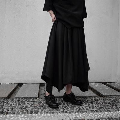 Изображение товара: The new dark department is very good to wear the design feeling irregular wide leg skirt