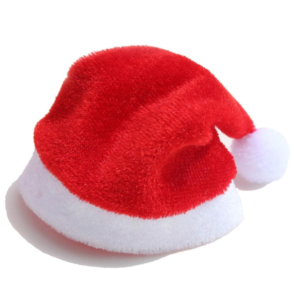 Изображение товара: 10 шт. Рождественская шапка Санта-Клауса на чашку шляпа 11x7 см мини Санта крышка Рождественский подарок на Рождество крышка бутылки вина украшения