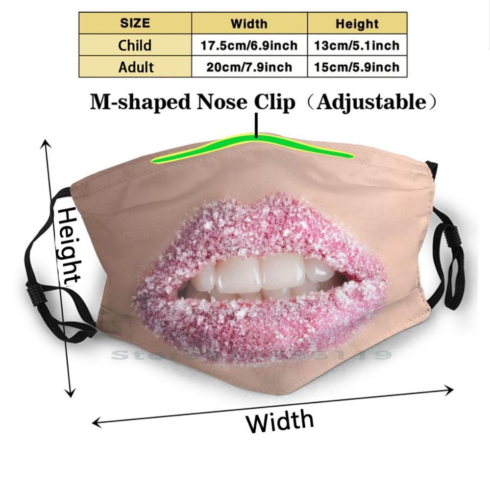 Изображение товара: Сахарный поцелуй губы маска для рта дизайн для рта Противопылевой фильтр смываемая маска для лица детский рот, губы розовые губы
