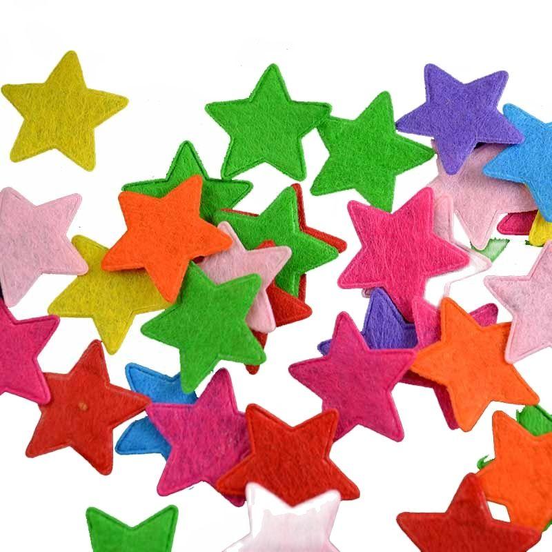 Изображение товара: Разные цвета, фетровые конфетти в виде звезд Аппликации, украшения для рукоделия, украшения для свадебного стола