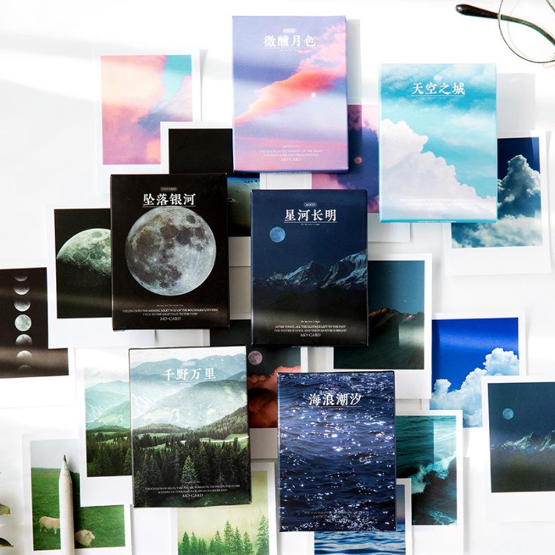 Изображение товара: 30 шт./лот, романтический пейзаж, серия Lomo, бумажная открытка, фэнтези, небо, морской пейзаж, облако, наклейки для дневника, альбома, наклейки