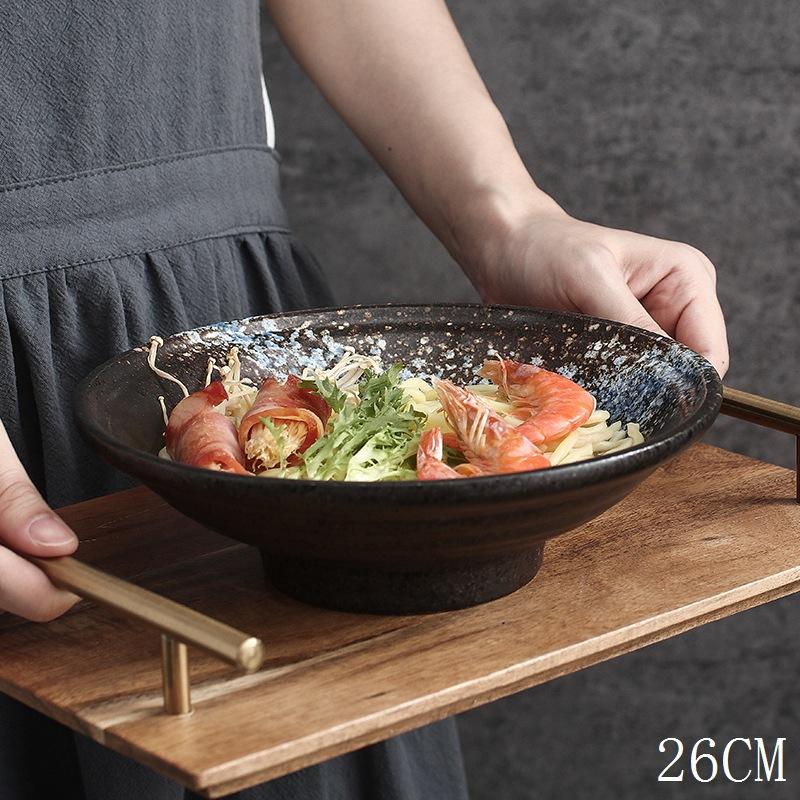 Изображение товара: Керамическая миска LingAo, японская миска для рамен, миска для супа, миска для глажки, миска с рогом, миска для лапши, коммерческая миска для дома