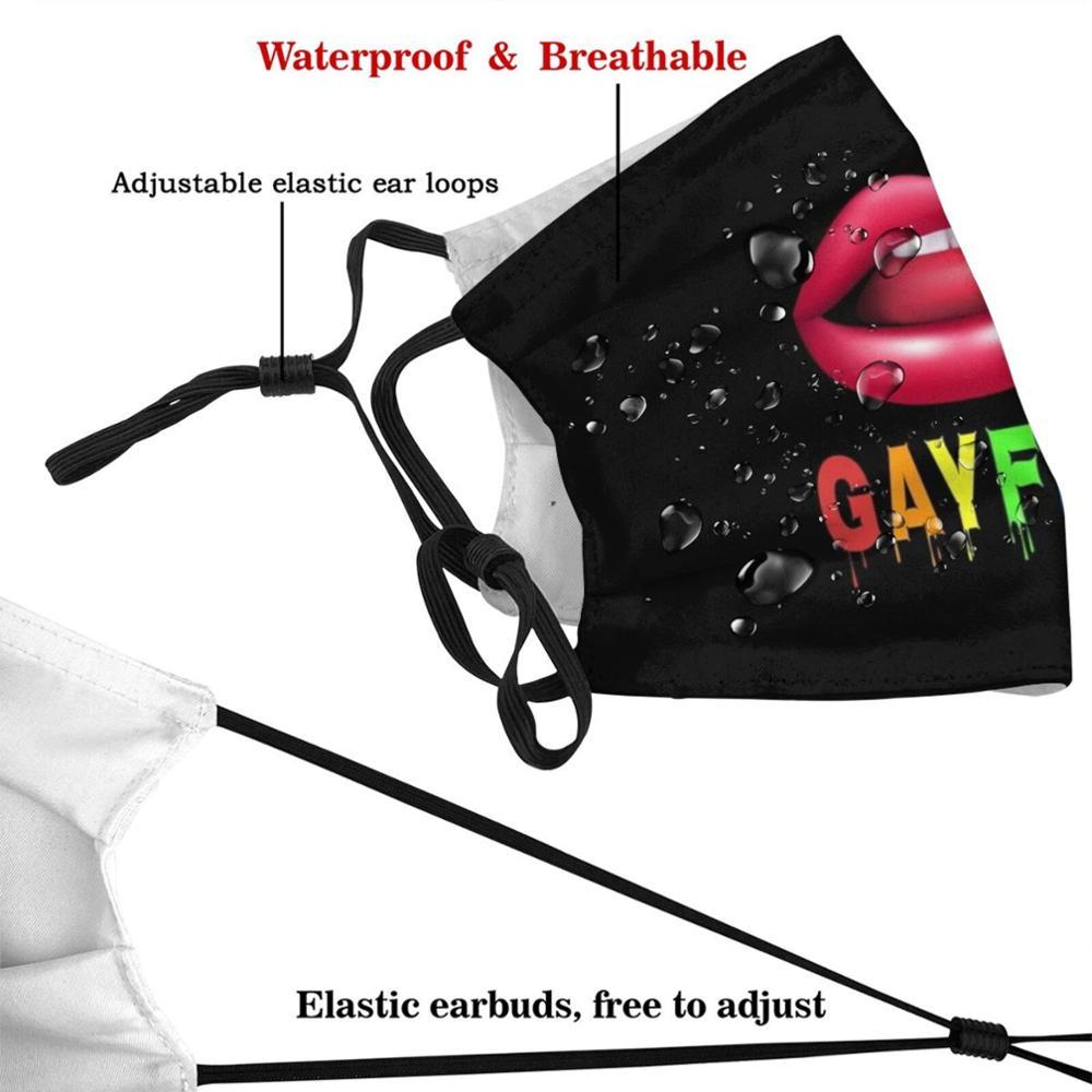 Изображение товара: Gayfer-слюни поцелуй рубашка для геи ЛГБТ газированные безалкогольные напитки рот печати многоразовый Pm2.5 фильтр DIY маска для лица для Радужный Флаг ЛГБТ лгбтик гей