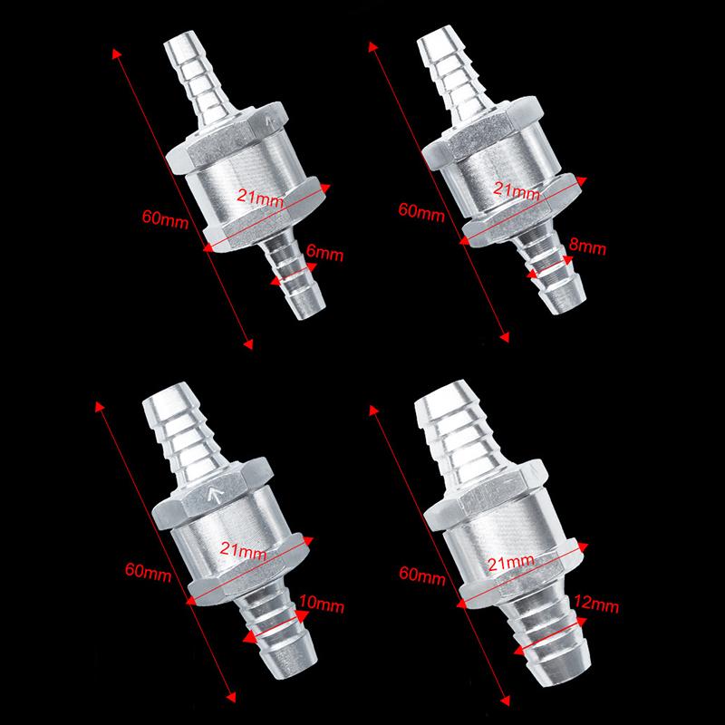 Изображение товара: Новый невозвратный односторонний обратный клапан, резьбовой клапан из алюминиевого сплава, для топлива, бензина, дизельного топлива, морской воды