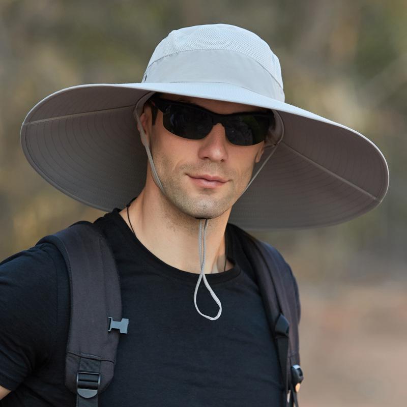 Изображение товара: Шляпа мужская водонепроницаемая с широкими полями, Панама с размера плюс, дышащая, для отдыха на открытом воздухе, походов