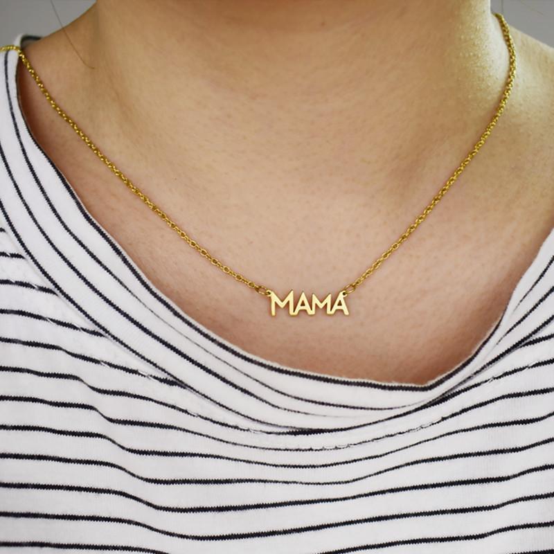 Изображение товара: Европейский и американский новый стиль, ожерелье для мамы с английскими буквами, аксессуары из нержавеющей стали
