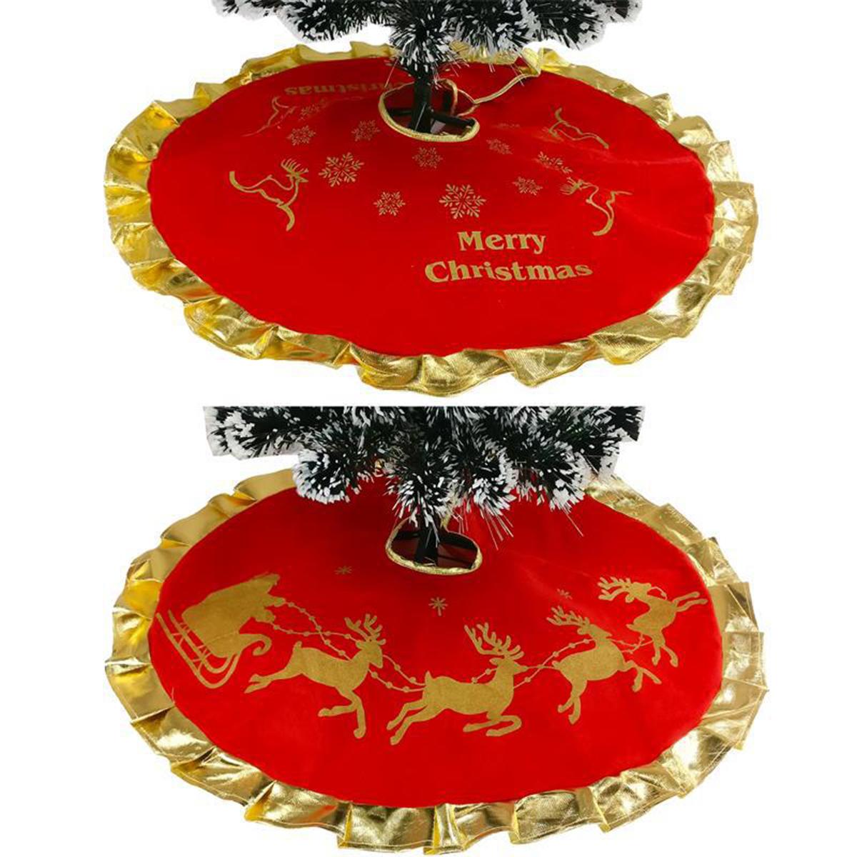 Изображение товара: Юбка с рождественской елкой 35,4 дюйма, юбка с изображением снежинок и рождественской елки, праздничный декор, юбка с рождественской елкой, тележка с оленем