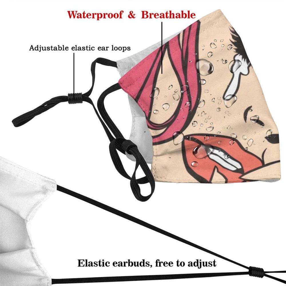 Изображение товара: Многоразовая детская маска с фильтром Pm2.5, розовая плачущая комикс-девушка, для самостоятельной сборки, для поп-арта, плачущая девочка, грустная девочка, розовый Пастель для волос