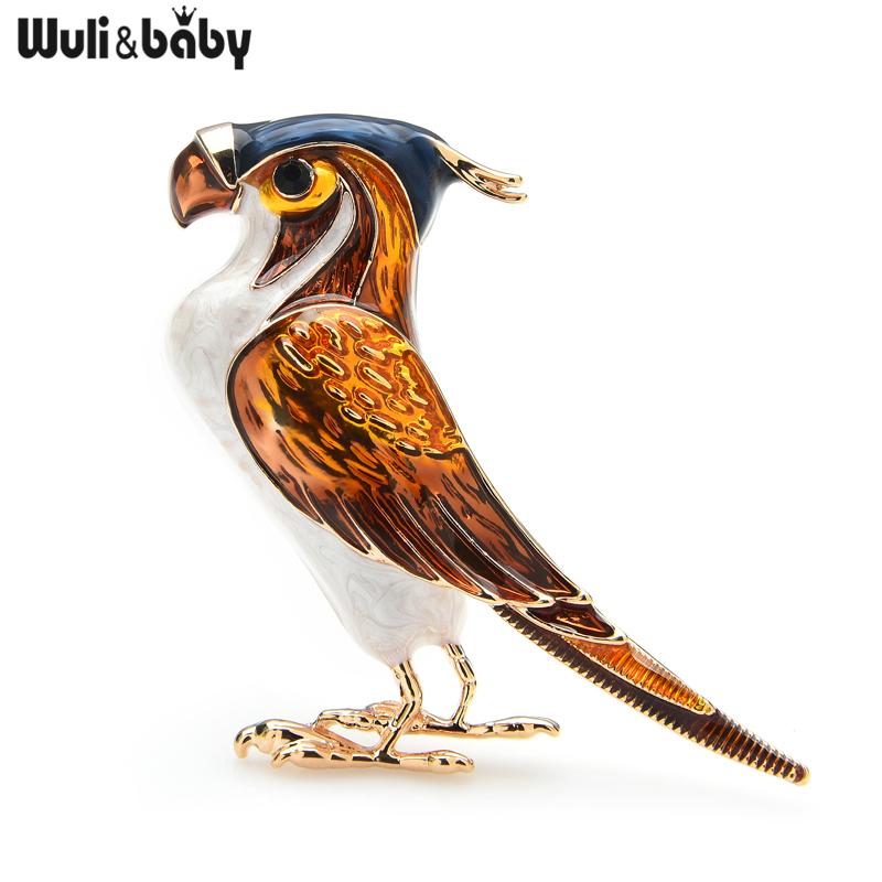 Изображение товара: Женская эмалированная брошь Wuli & baby, 3 цвета, в форме птицы, для свадьбы, вечеринки, офиса, Подарочная брошь, броши с птицами