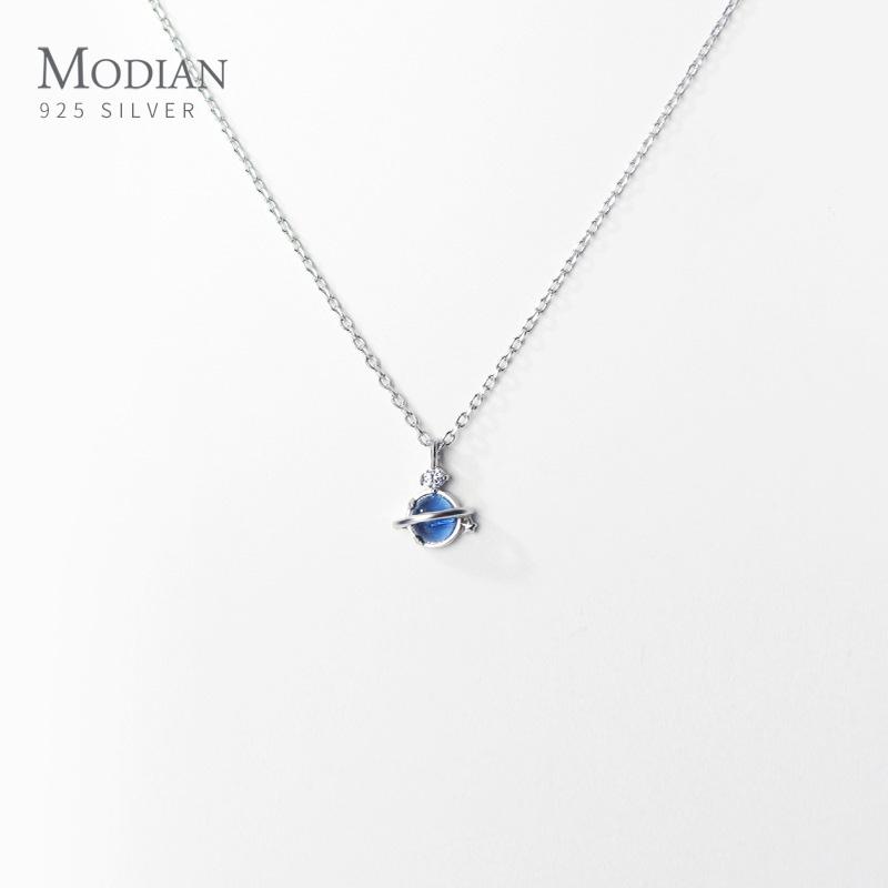 Изображение товара: Цепочка Modian из стерлингового серебра 925 пробы с градиентом для женщин, ожерелье из звеньев, изящная бижутерия, 2020