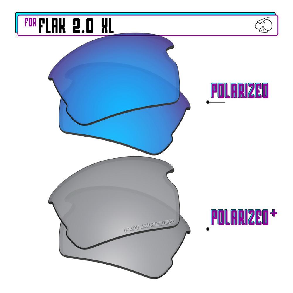 Изображение товара: Ezrelease поляризованные Сменные линзы для-солнцезащитные очки Oakley Flak 2,0 XL-Silver P Plus-Blue P