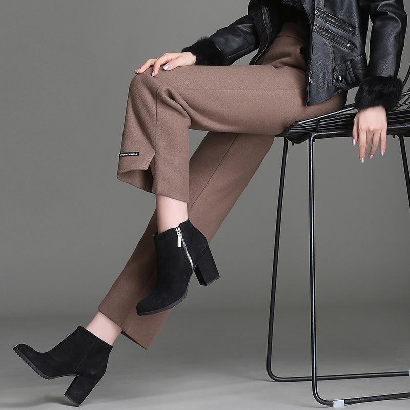 Изображение товара: Брендовые осенне-зимние новые женские шерстяные брюки MRMT 2022, широкие брюки для женщин, повседневные брюки, плотные шерстяные девять брюк