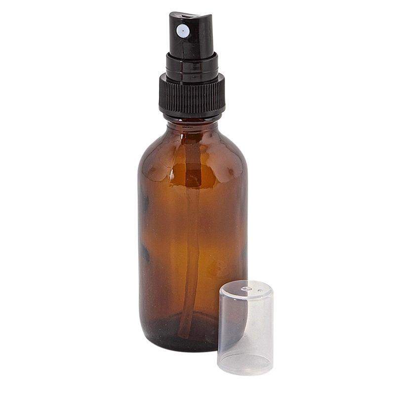 Изображение товара: Бутылка-спрей из янтарного стекла с черными распылителями, многоразовый контейнер для эфирных масел/ароматерапии
