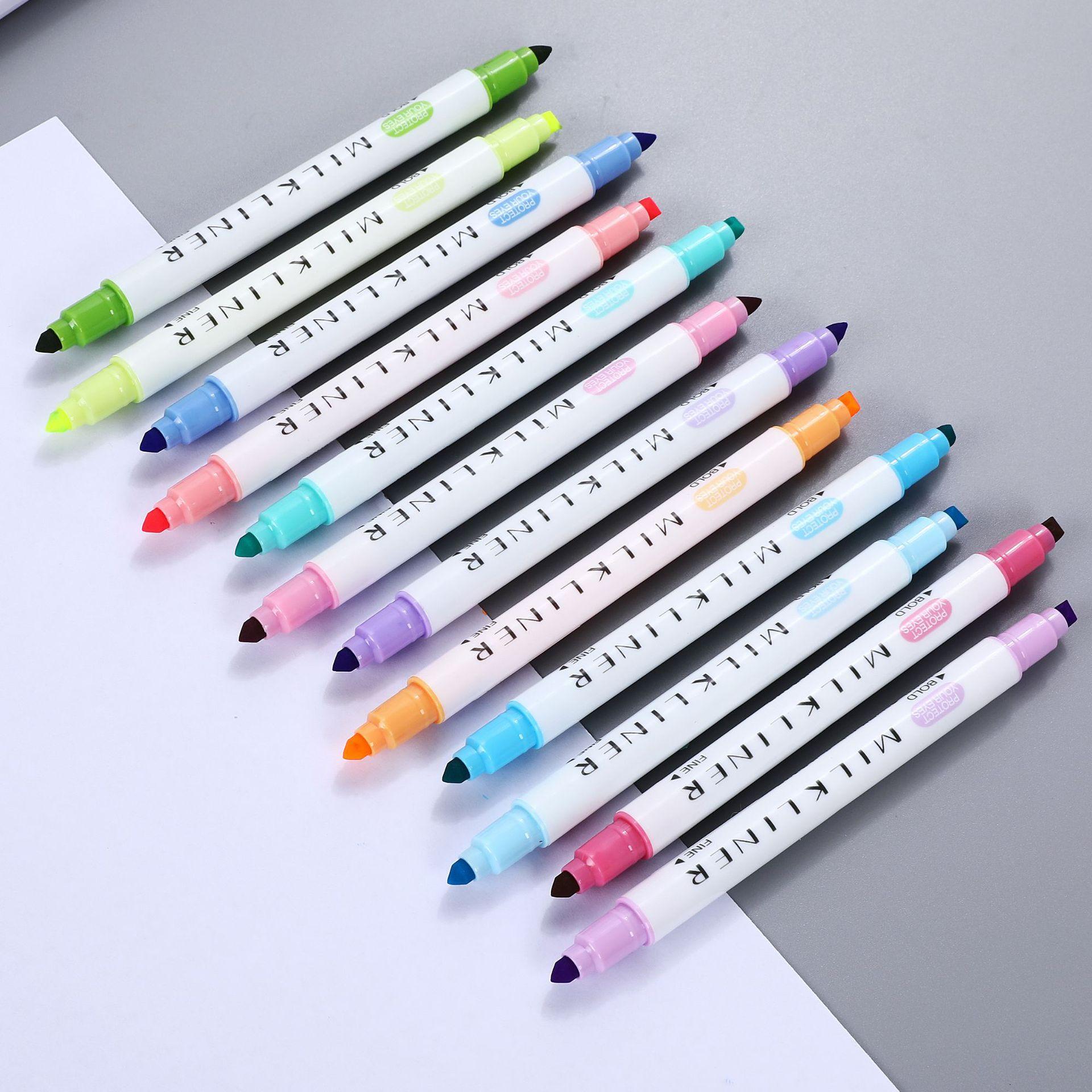 Изображение товара: 822 флуоресцентная ручка, 12 цветов двуглавый художественный маркер флуоресцентная ручка, акварельный рисунок.